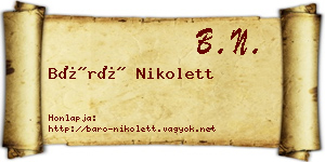 Báró Nikolett névjegykártya