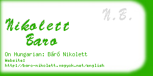 nikolett baro business card
