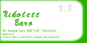 nikolett baro business card
